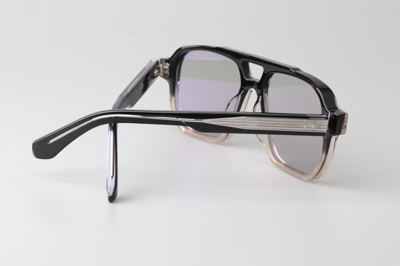 Evans Sunglasses Black Transparent Light Gray