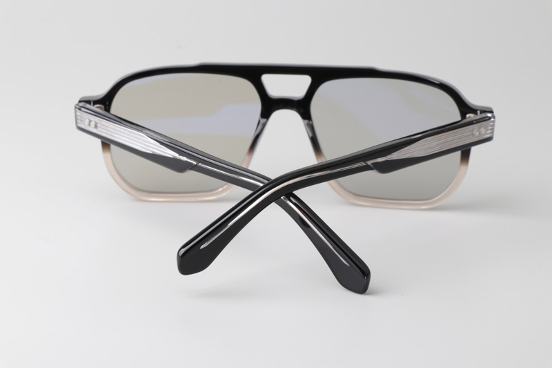 Evans Sunglasses Black Transparent Light Gray