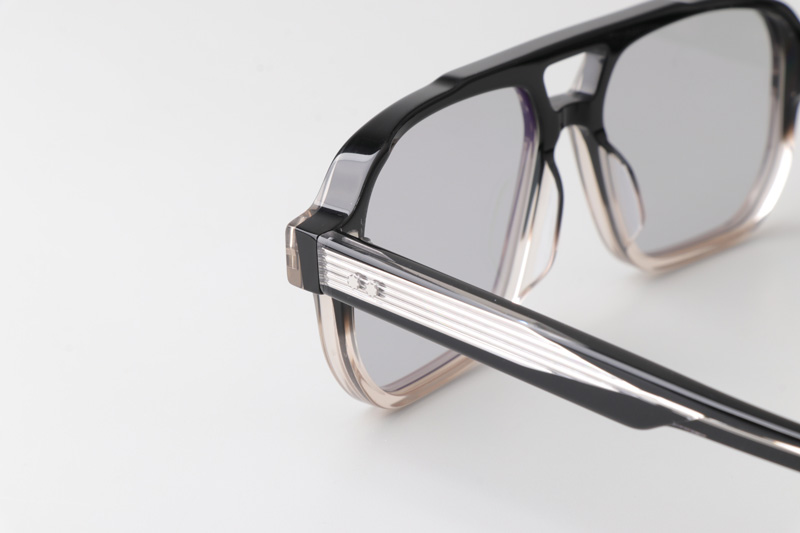 Evans Sunglasses Black Transparent Light Gray