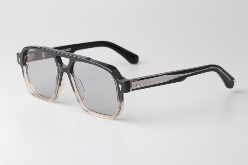 Evans Sunglasses Black Transparent Light Gray