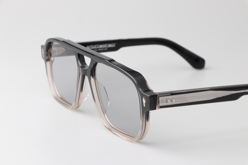 Evans Sunglasses Black Transparent Light Gray