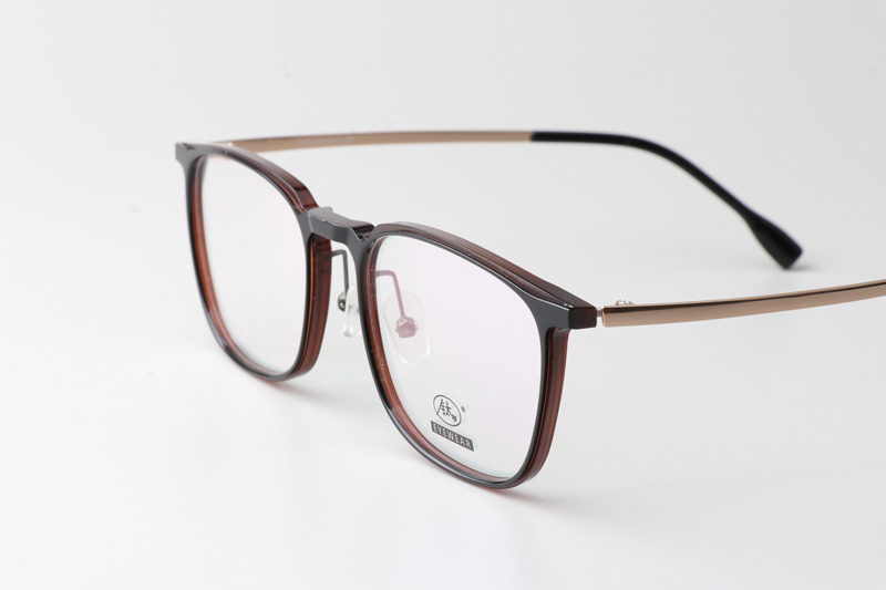 F4050-B Eyeglasses Black Brown Gold