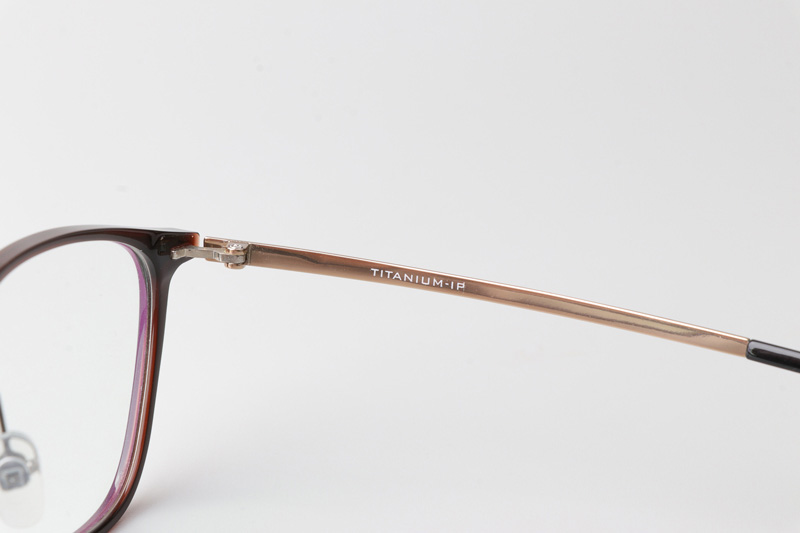 F4050-B Eyeglasses Black Brown Gold