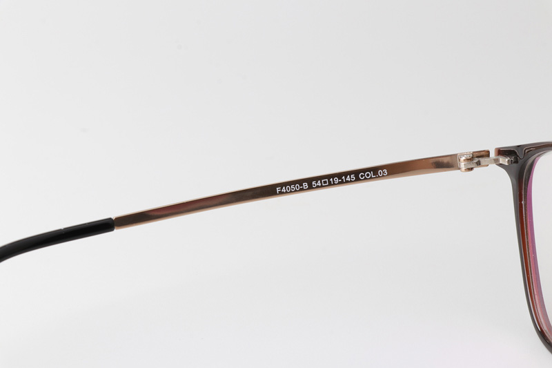 F4050-B Eyeglasses Black Brown Gold