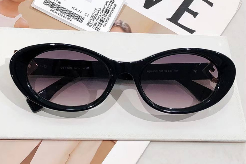 FE40150I Sunglasses Black Gold Gradient Gray