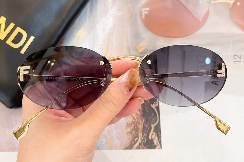 FE4075US Sunglasses Gold Gradient Gray