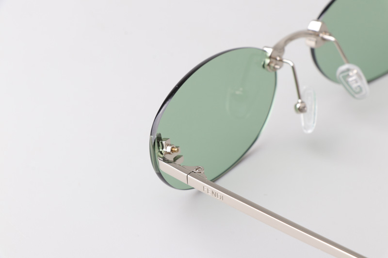FE4075US Sunglasses Silver Green