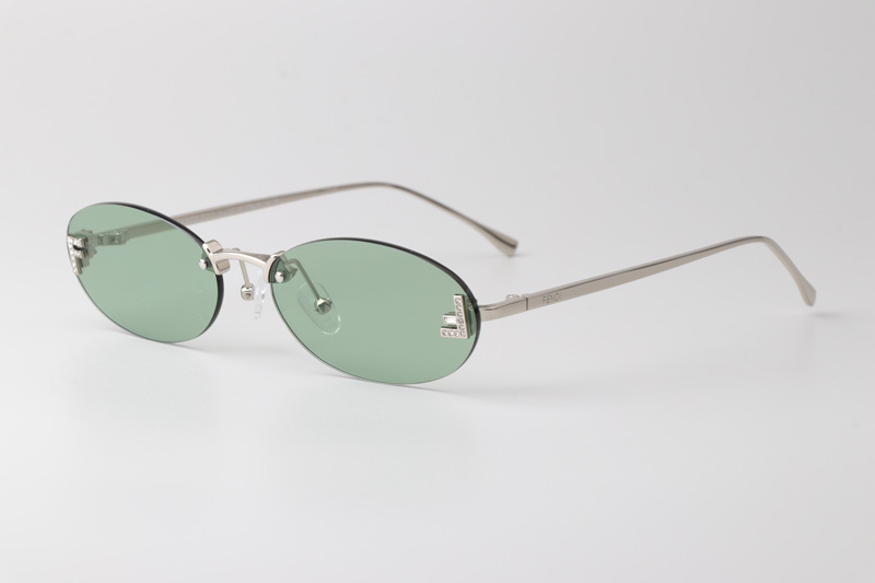 FE4075US Sunglasses Silver Green
