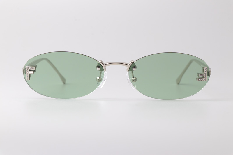 FE4075US Sunglasses Silver Green