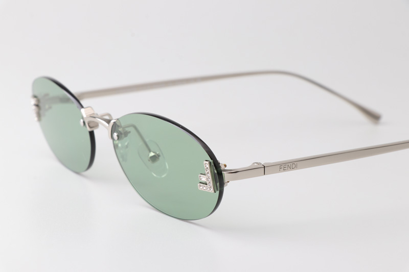 FE4075US Sunglasses Silver Green