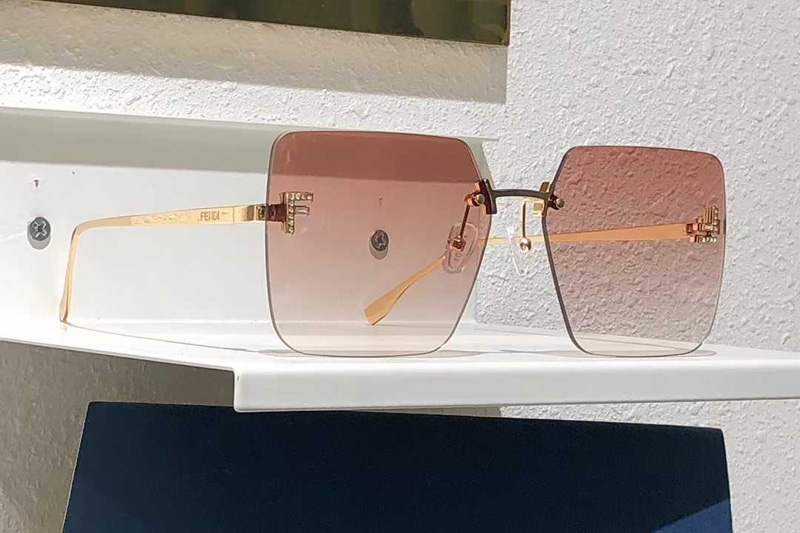 FE4082US Sunglasses Gold Gradient Pink