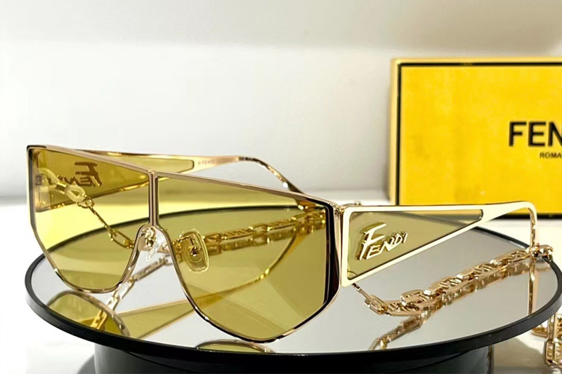 FF M0093S Sunglasses In Gold Yellow