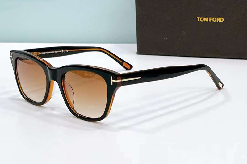 FT0237 Sunglasses Black Brown Gradient Brown