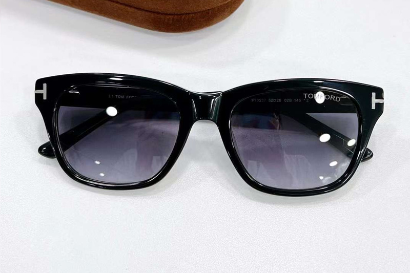 FT0237 Sunglasses Black Gradient Gray