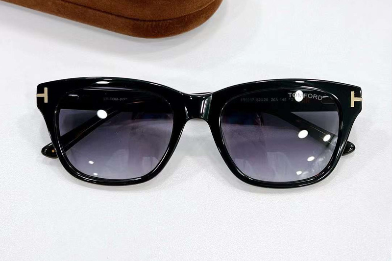 FT0237 Sunglasses Black Tortoise Gradient Gray