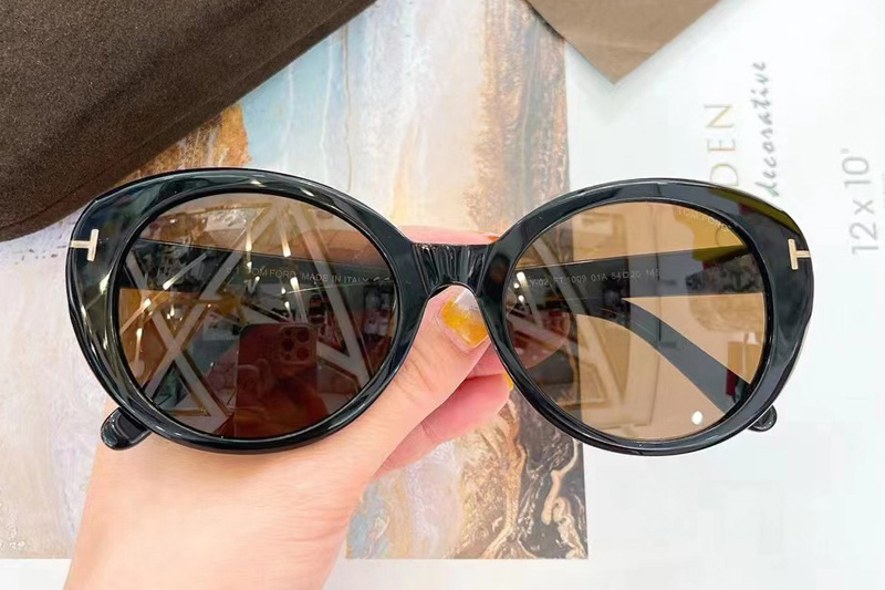 FT1009 Sunglasses In Black Brown