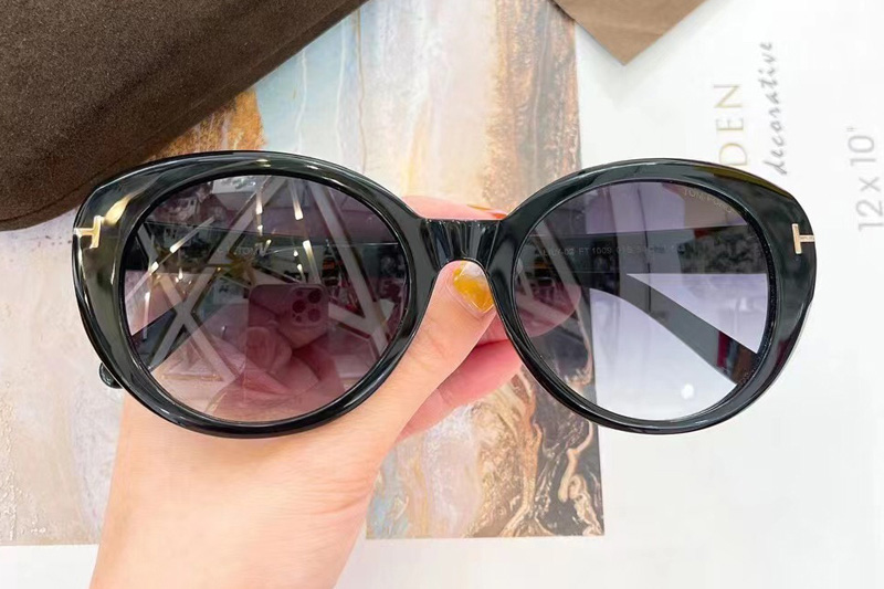 FT1009 Sunglasses In Black Gradient Grey