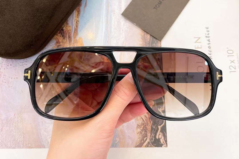 FT884 Sunglasses Black Gradient Brown