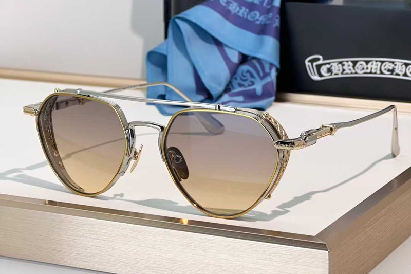 Free Ride Sunglasses Gold Gradient Brown