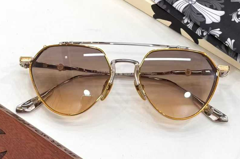 Free Ride Sunglasses Gold Gradient Brown