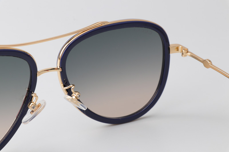 GG0062S Sunglasses Blue White Gradient Gray