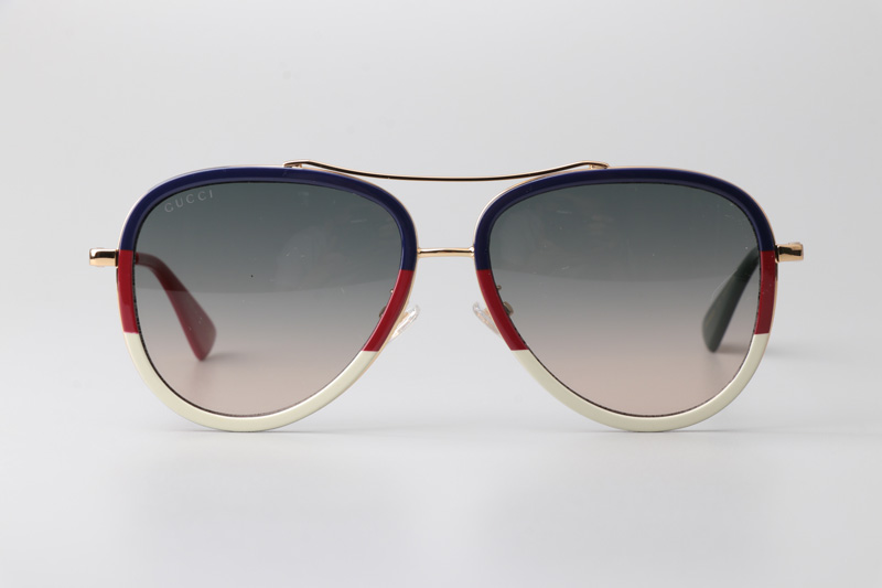 GG0062S Sunglasses Blue White Gradient Gray