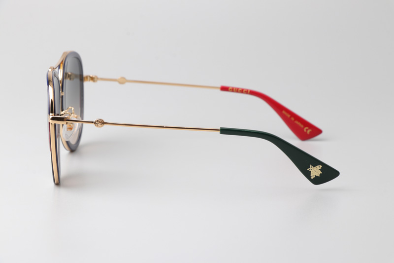 GG0062S Sunglasses Blue White Gradient Gray