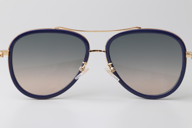 GG0062S Sunglasses Blue White Gradient Gray