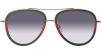GG0062S Sunglasses Green Gold Gradient Gray