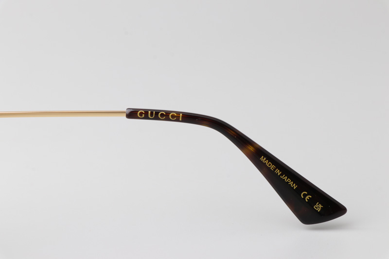 GG0062S Sunglasses Green Gold Gradient Gray