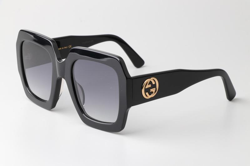 GG0178S Sunglasses Black Gradient Gray