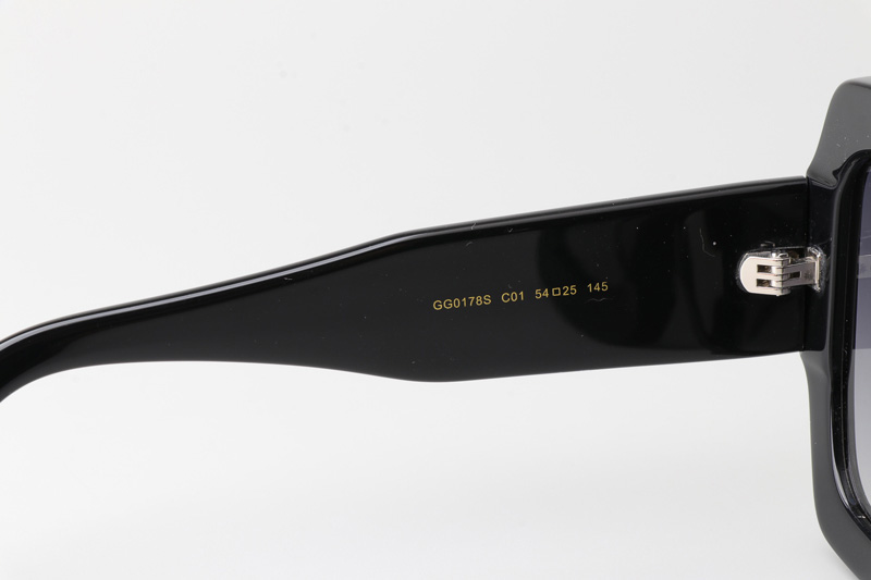 GG0178S Sunglasses Black Gradient Gray