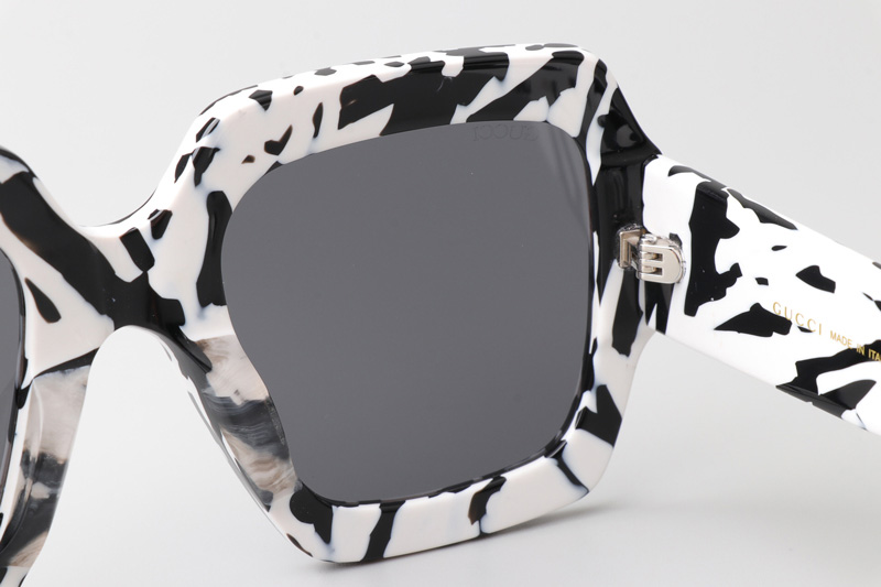 GG0178S Sunglasses Black White Gray