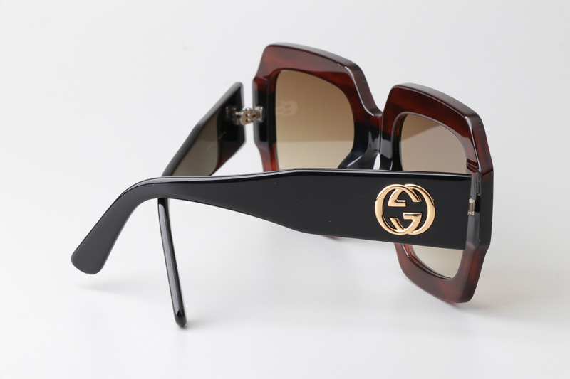 GG0178S Sunglasses Brown Black Gradient Brown