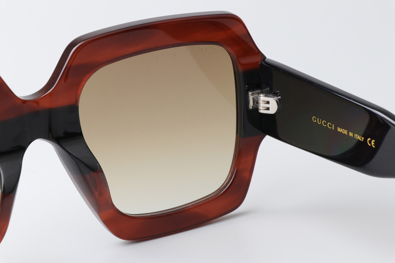 GG0178S Sunglasses Brown Black Gradient Brown