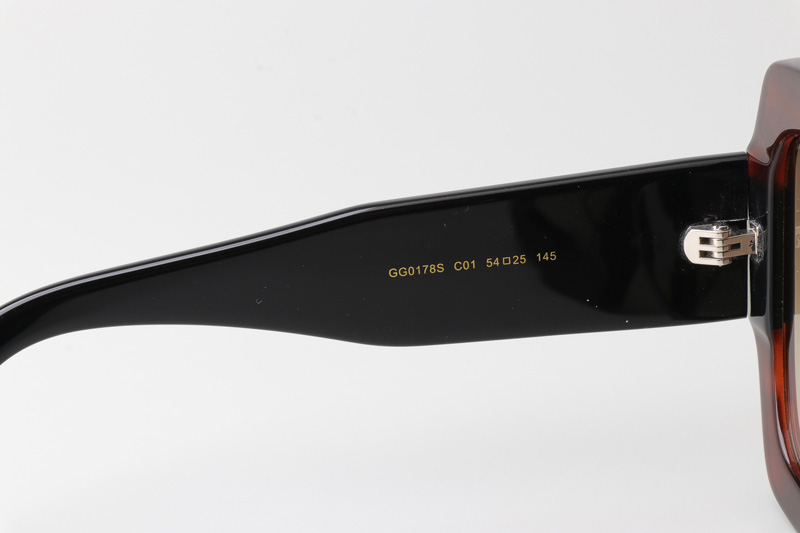 GG0178S Sunglasses Brown Black Gradient Brown