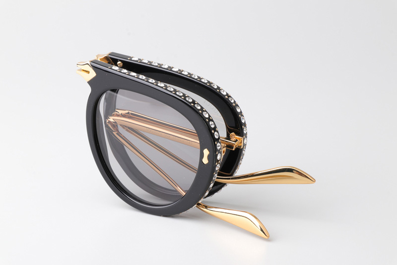 GG0307S Folding Sunglasses Black Gold Light Gray