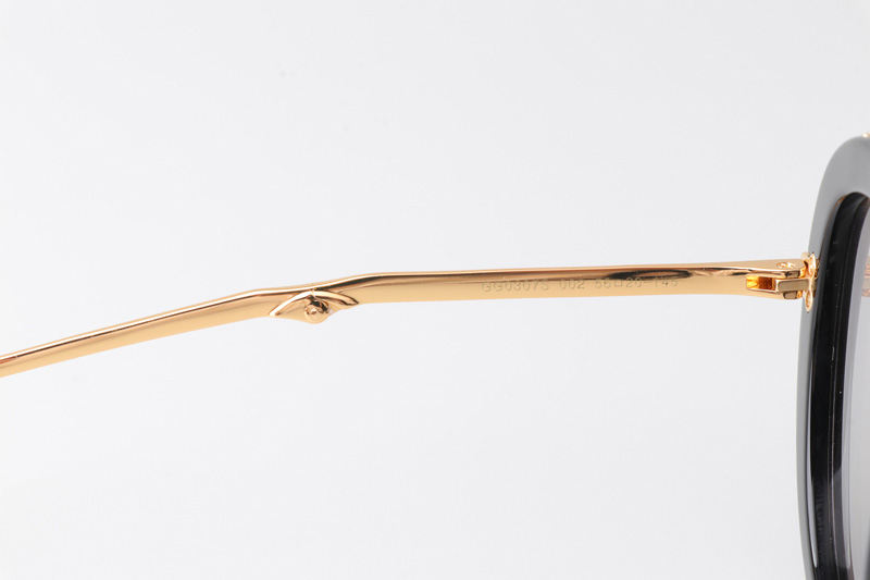 GG0307S Folding Sunglasses Black Gold Light Gray