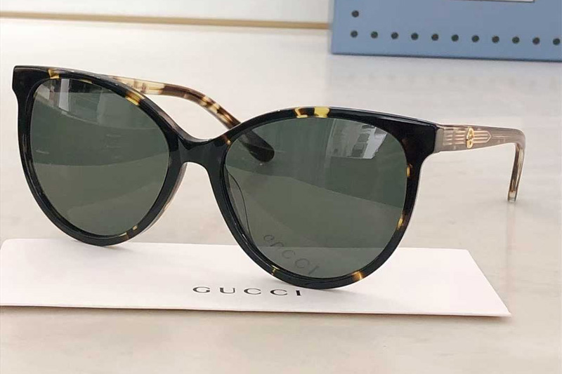 GG0377SKN Sunglasses Tortoise Green