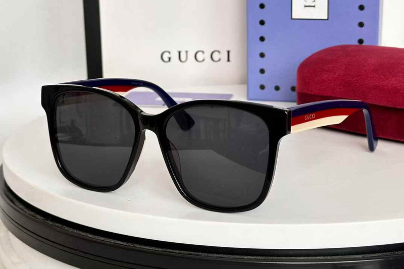 GG0417SK Sunglasses Black Blue Gray