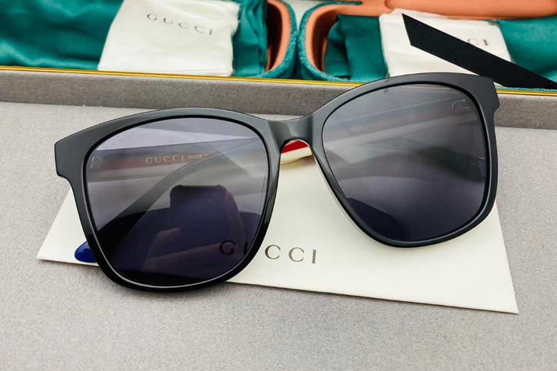 GG0417SK Sunglasses Black Blue Gray