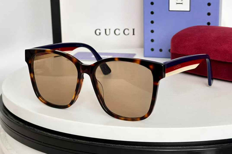 GG0417SK Sunglasses Tortoise Blue Brown