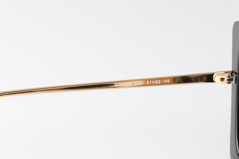 GG0435S Sunglasses Black Gray