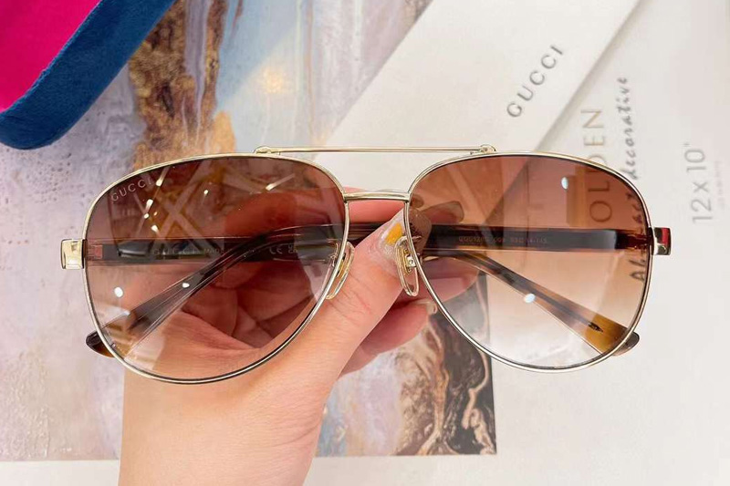 GG0528S Sunglasses Gold Gradient Brown