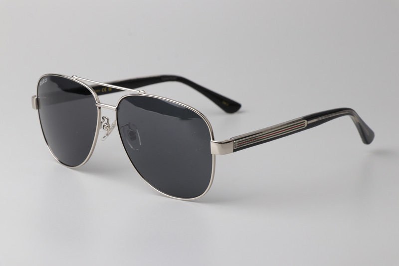 GG0528S Sunglasses Silver Gray