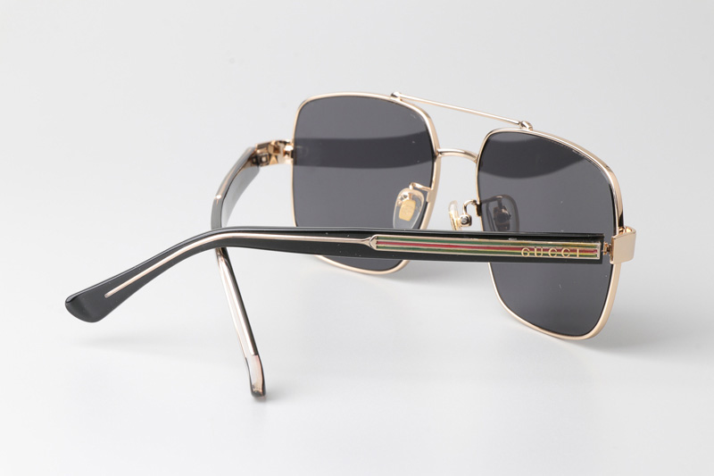GG0529S Sunglasses Gold Black Gray