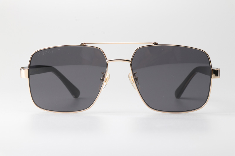 GG0529S Sunglasses Gold Black Gray