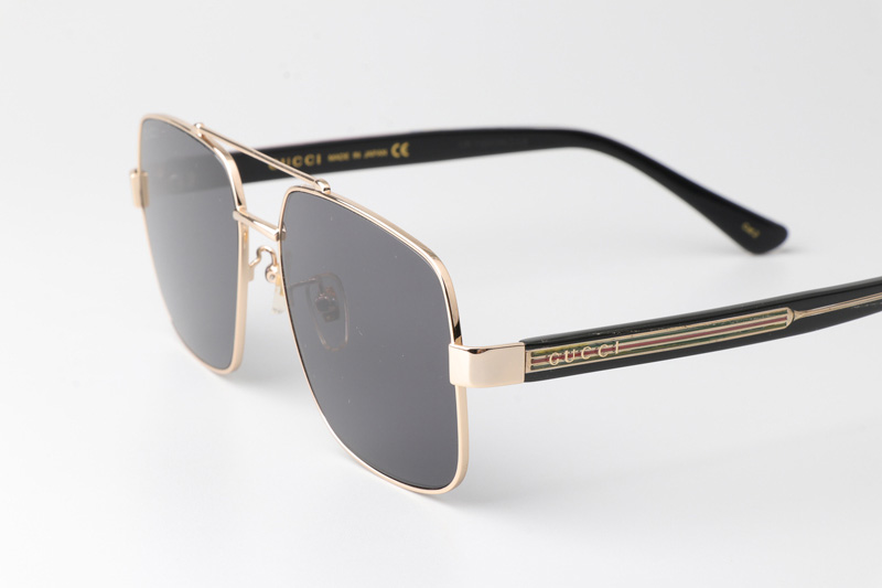 GG0529S Sunglasses Gold Black Gray
