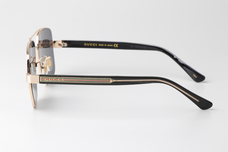 GG0529S Sunglasses Gold Black Gray