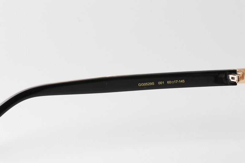 GG0529S Sunglasses Gold Black Gray